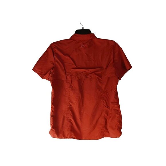 Magellan Outdoors Women Shirt Orange Relaxed Fit Button Up Fish Gear Workwear L - Picture 2 of 12